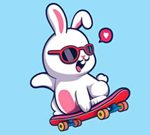Coloring Book: Rabbit Skateboard